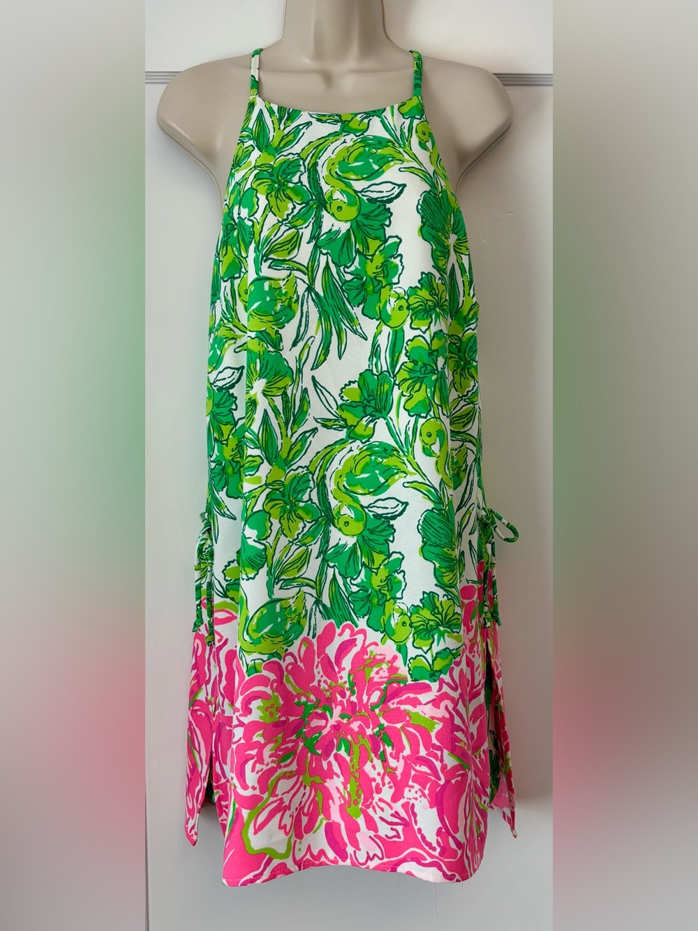 Lilly Pulitzer Pearl Romper Flamingle Engineered Resort White Pink Green Sz 12